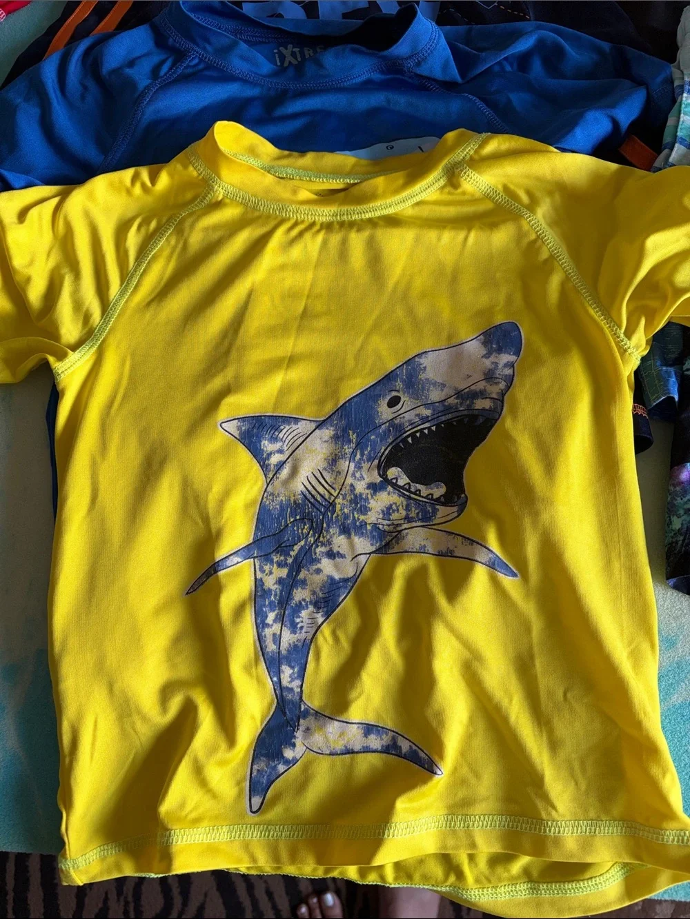 Kids Rash Guard Swim Shirts & Swim Trunks Bundle - 6/7